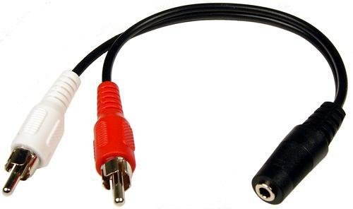 6in 3.5mm Stereo Jack to Dual RCA Cable