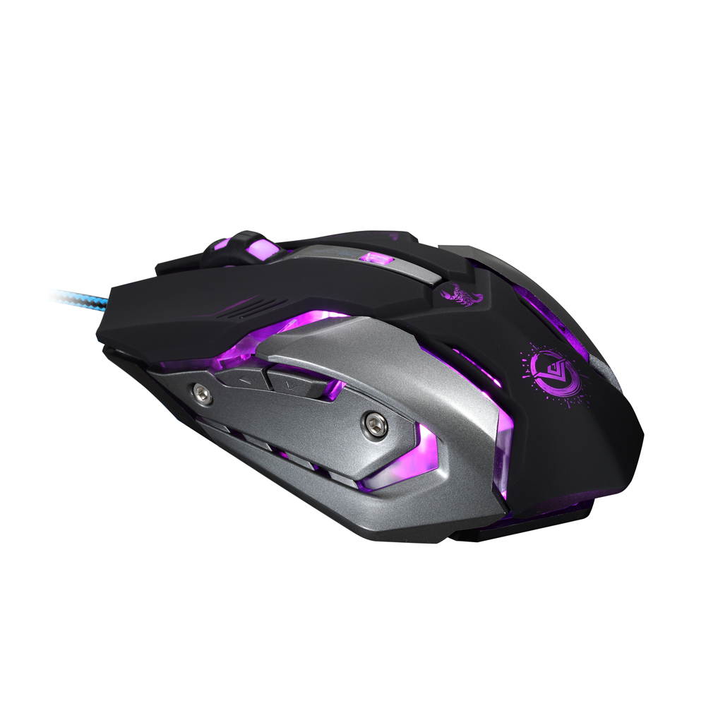 Funtech Gaming Mouse Ajustable 3200 DPI 6 Buttons Optical High-grade USB Wired Game Mouse Gamer 4 Color Breathing Variable Light