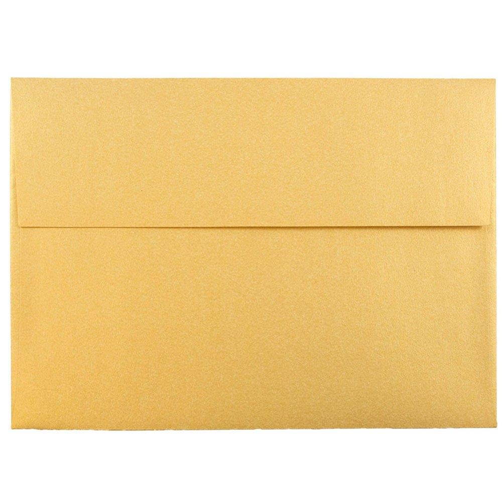 JAM PAPER A7 Metallic Invitation Envelopes - 5 1/4 x 7 1/4 - Gold Stardream - 25/Pack