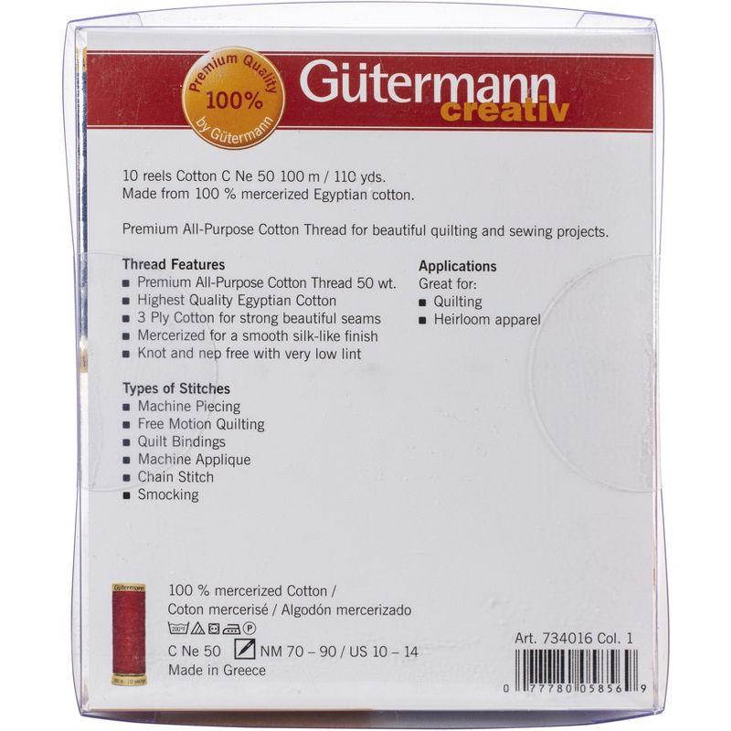 Gutermann Cotton 50 Thread Set - 10 Spools-Spring