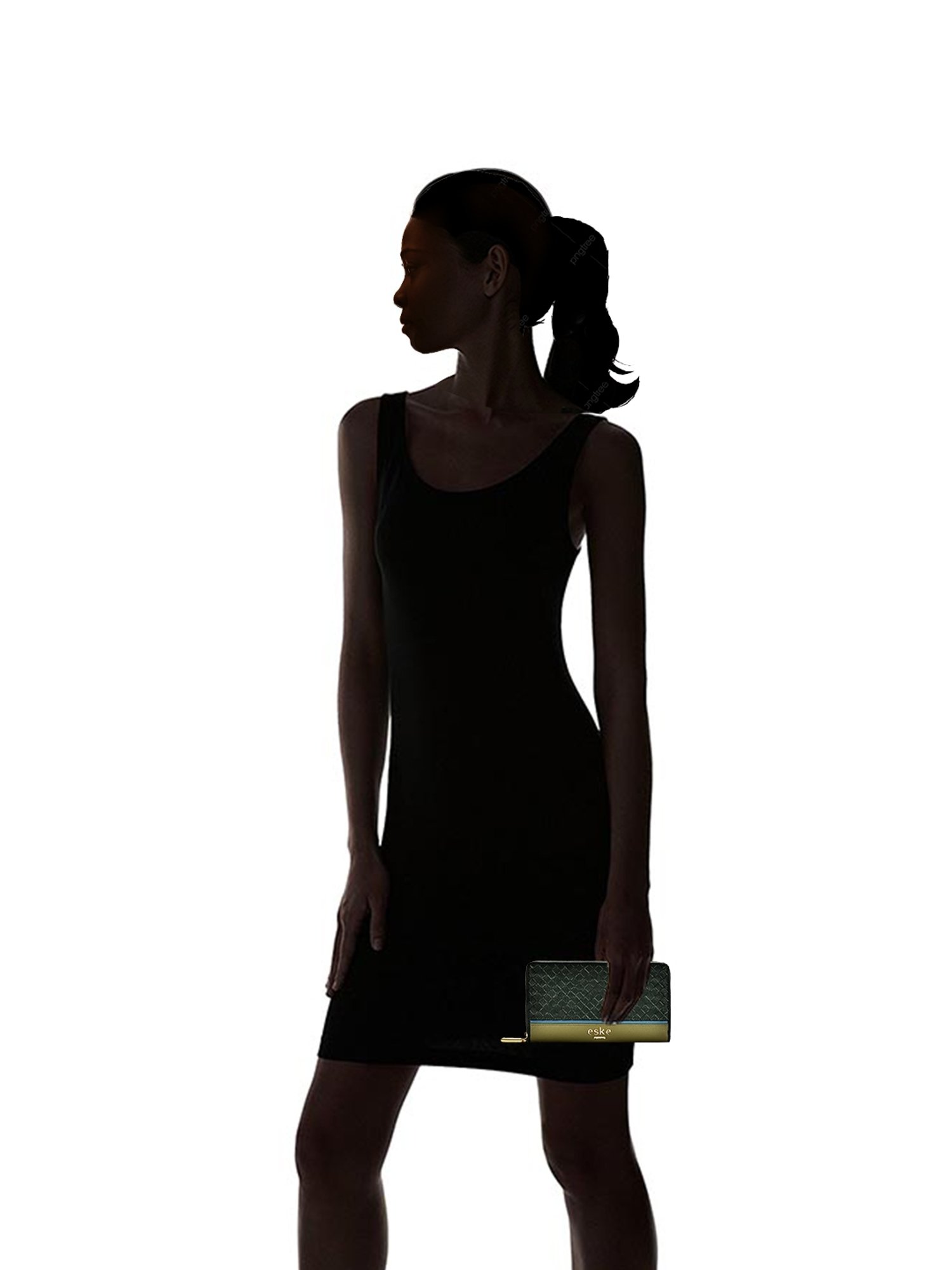 Eske Piya Green Cut Work Zip Around Wallet for Women