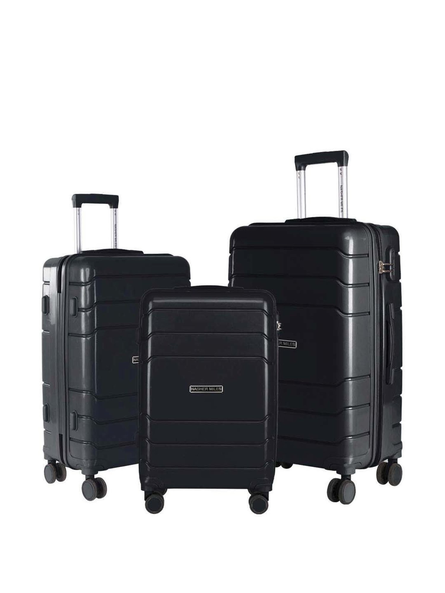 Nasher Miles Lisbon Polypropylene Black Hardsided Luggage Set (NM 10312 Lisbon Black S3)