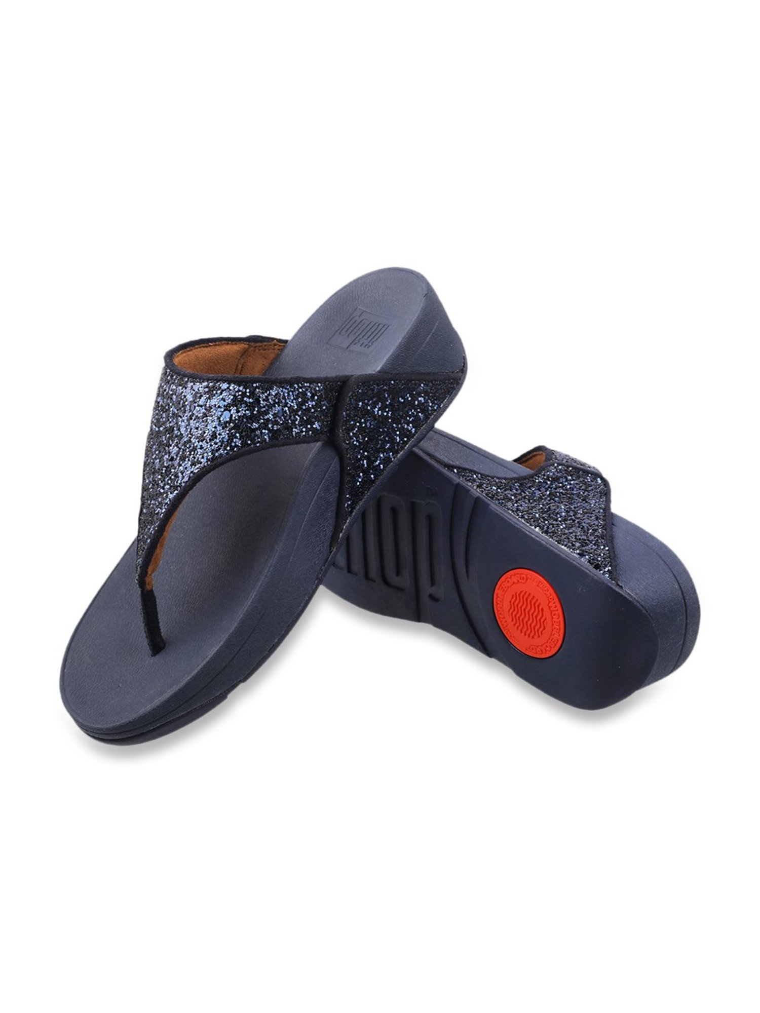 FitFlop Women's Navy Thong Wedges