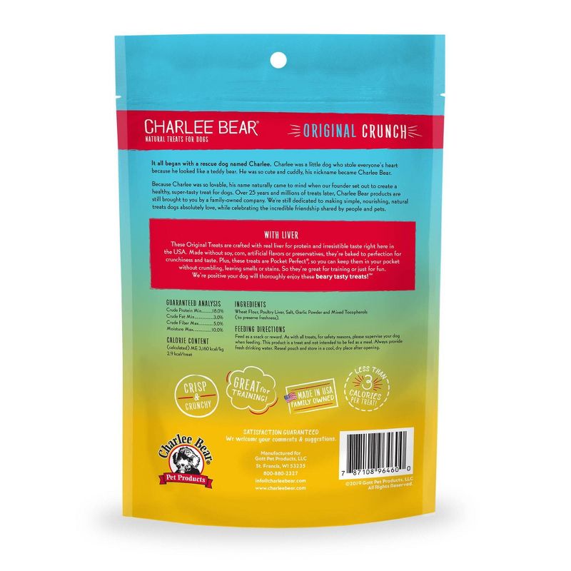 Charlee Bear Original Crunch Liver Dog Treats - 6oz