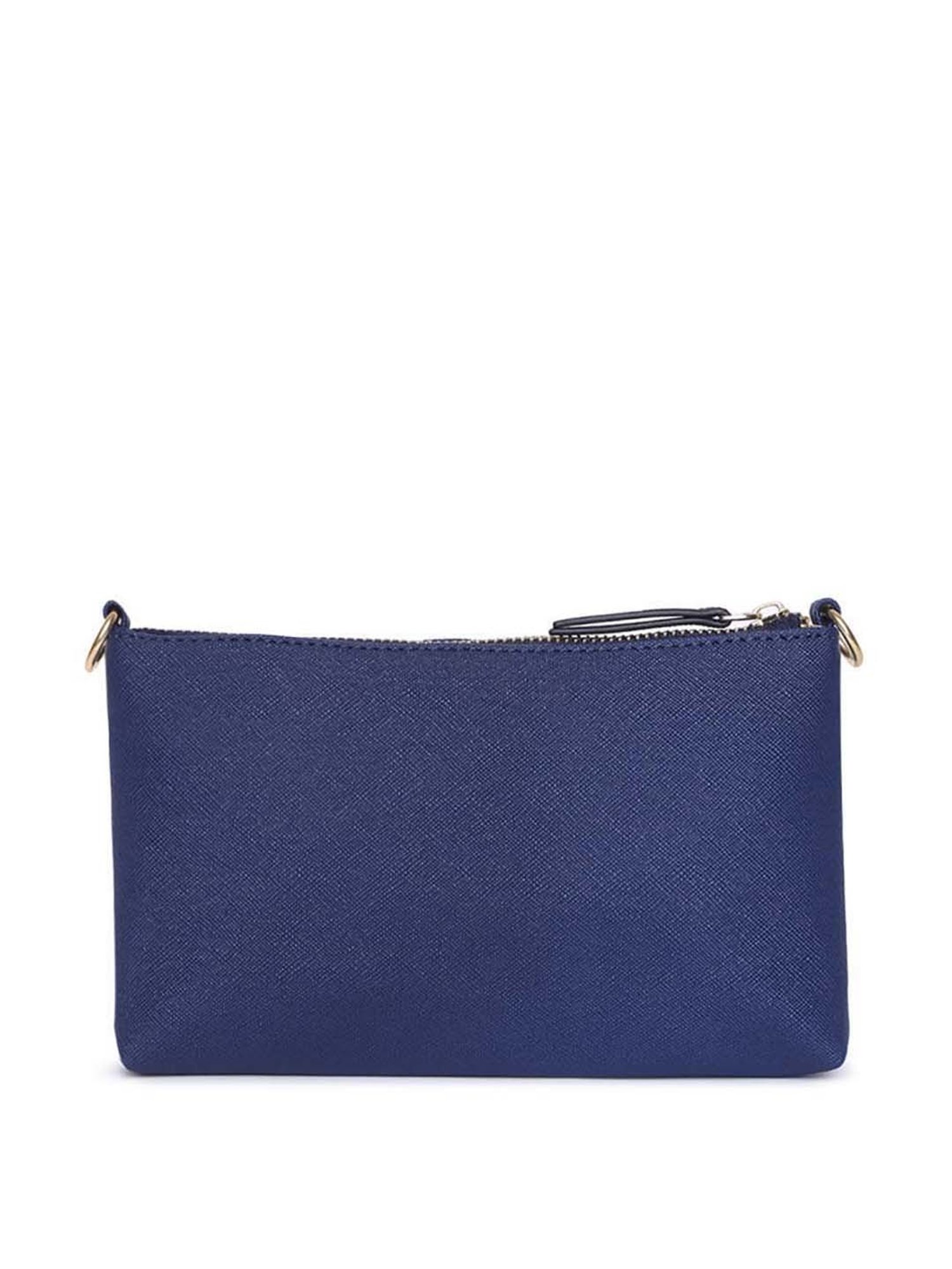 KLEIO Royal Blue Solid Medium Shoulder Handbag