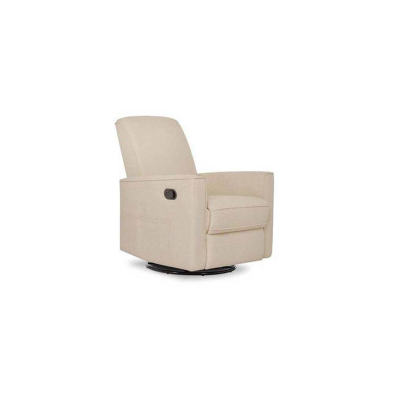 Evolur Seattle Upholstered Swivel Glide Recliner - White