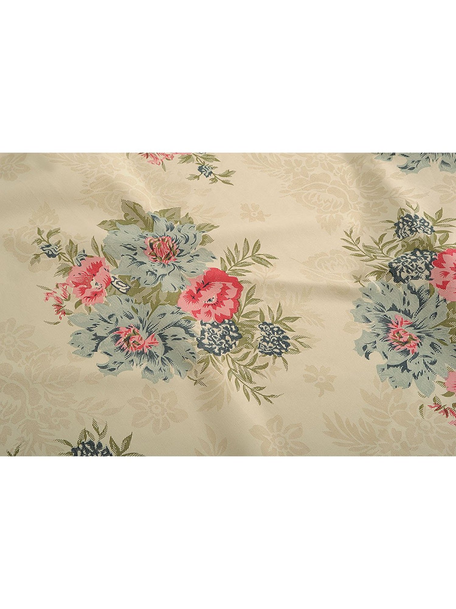 Swayam Beige & Brown 6 Seater Cotton 200 TC Table Cloth - Set of 1