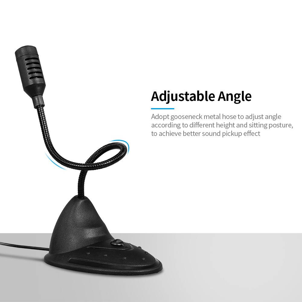 3.5mm Desktop Microphone Computer Microphone Gooseneck Omnidirectional Microphone for Conference Lecture Voice Chat