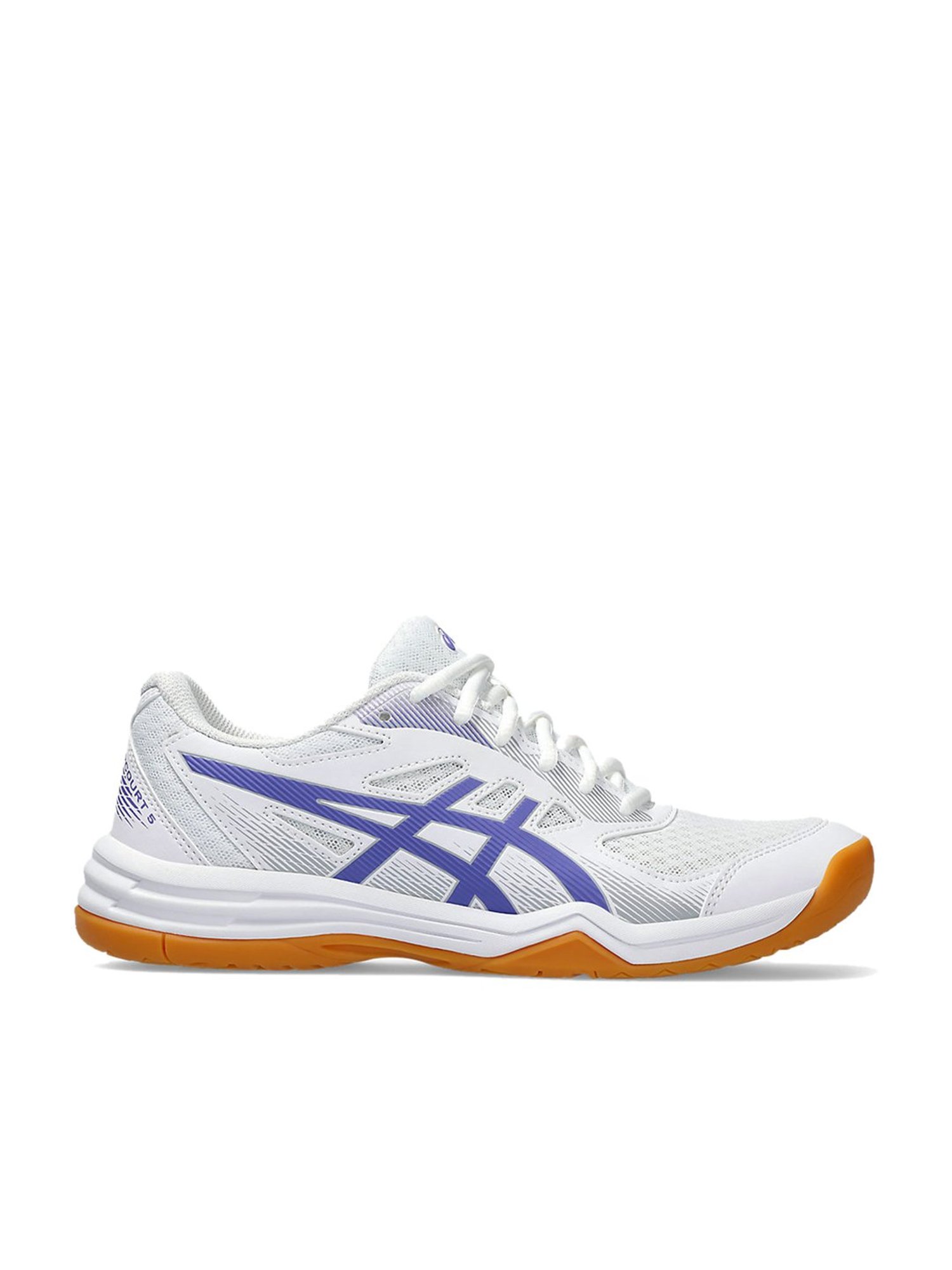 Asics Women's Upcourt 5 White Indoor Court Shoes