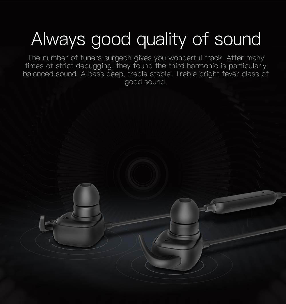 QCY QY12 Bluetooth Earphones Sport Wireless Earphones Magnet Switch Earbuds With Mic Noise Cancelling Earbud - White