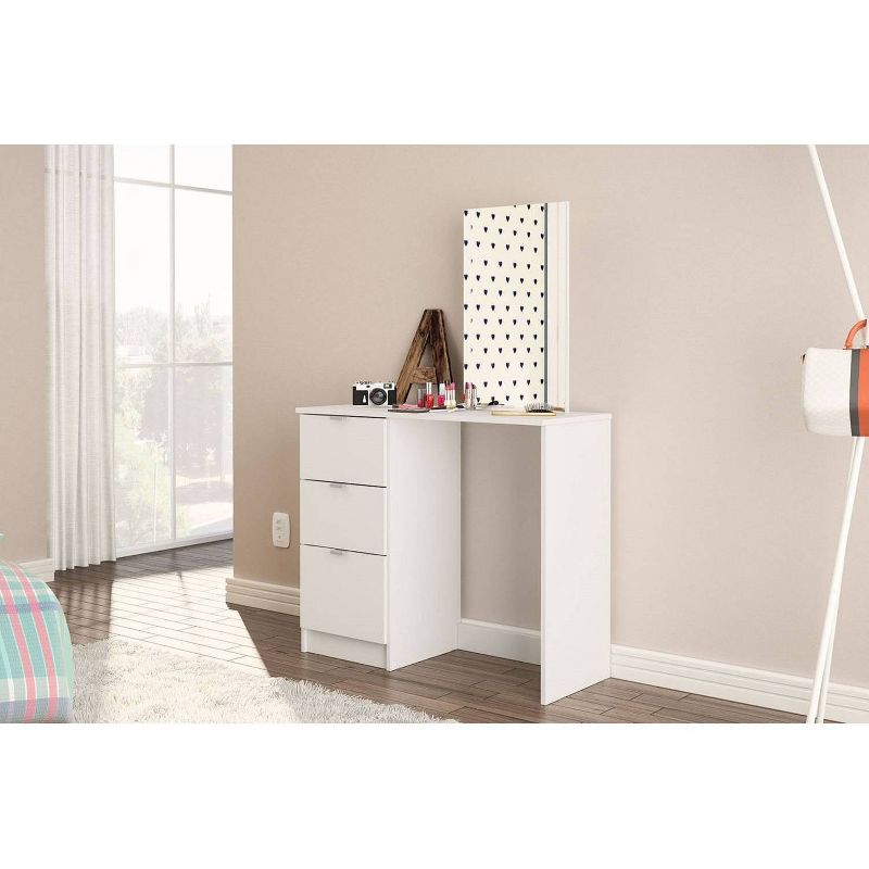 Hollywood Vanity w/Mirror - White - Chique