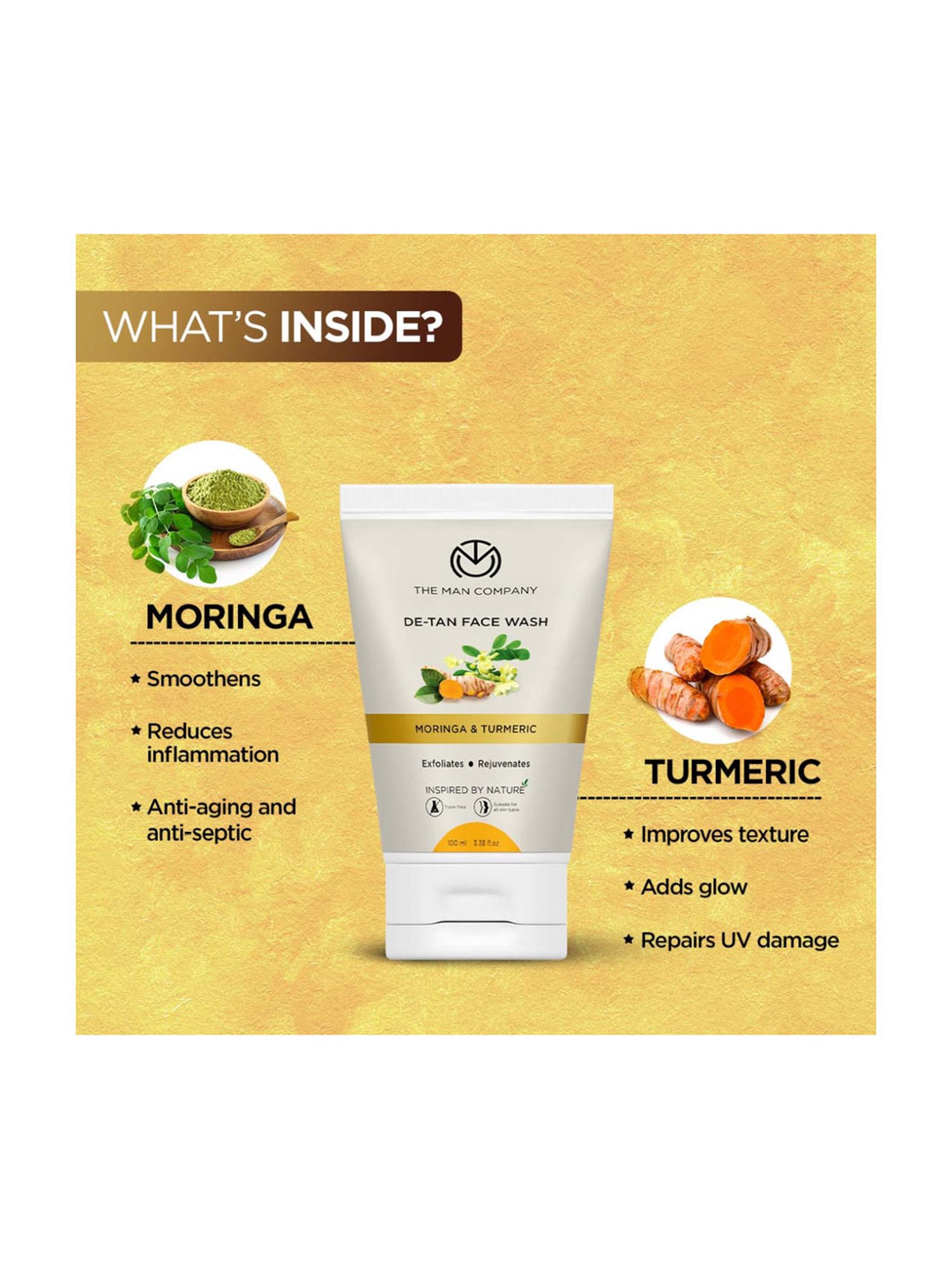 Mancode Detoxifying De Tan, Vitamin C & Acne Control Tea Tree Foaming Facewash (Pack of 3)