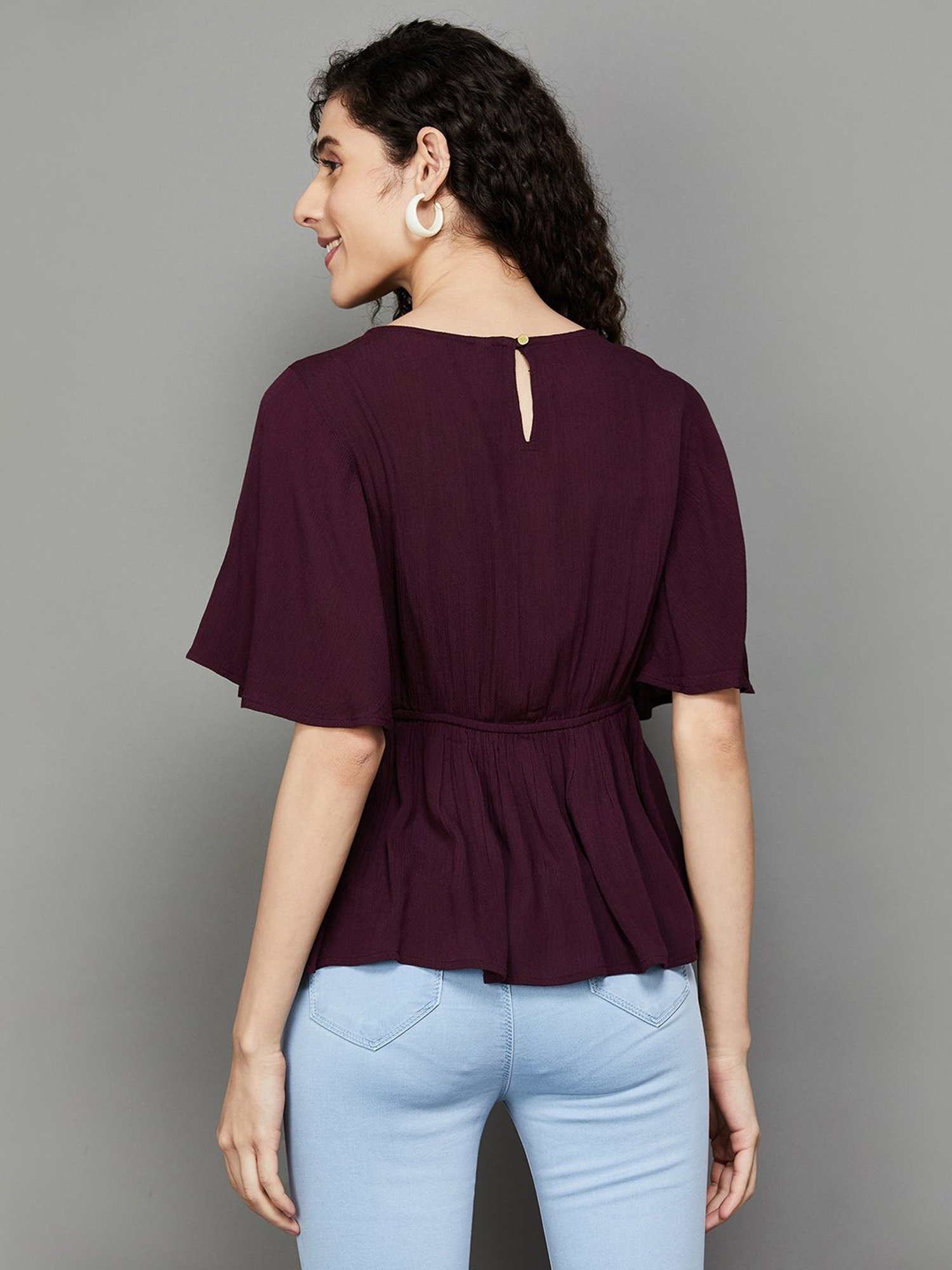 Fame Forever by Lifestyle Wine Embroidered Top