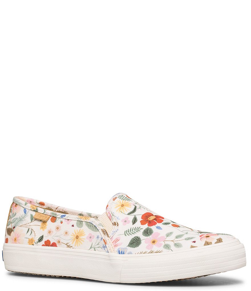 Keds x Rifle Paper Co. Double Decker Strawberry Fields Floral Printed Slip-On Sneakers