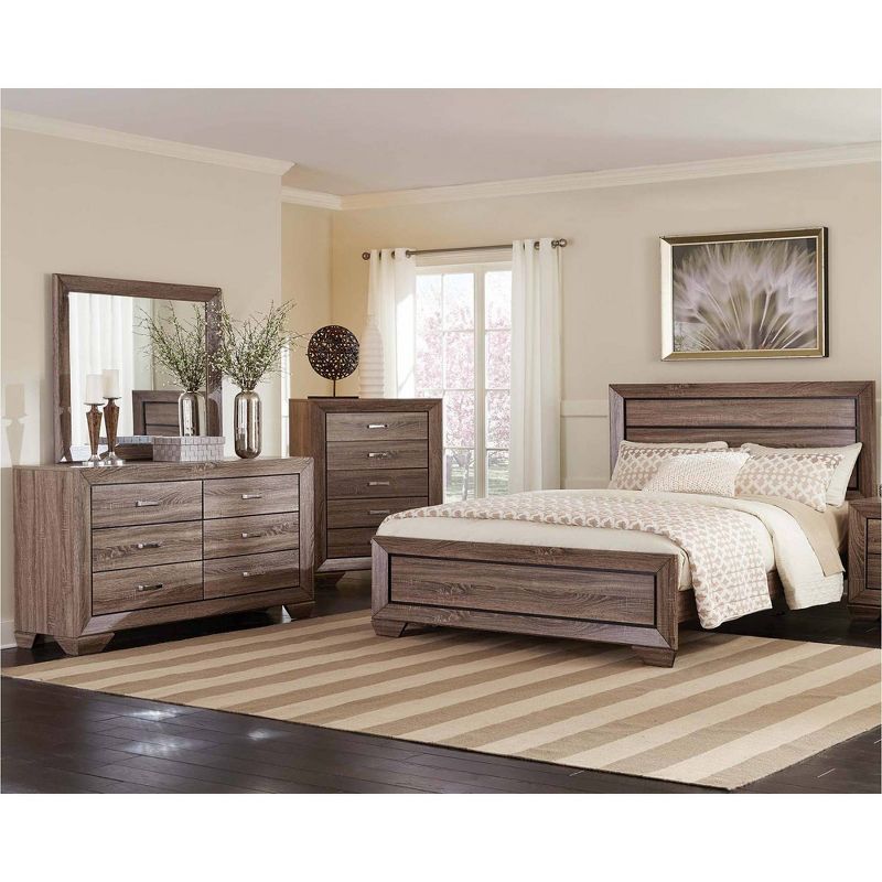 Eastern King Cuboid Panel Bed Washed Taupe - Private Reserve