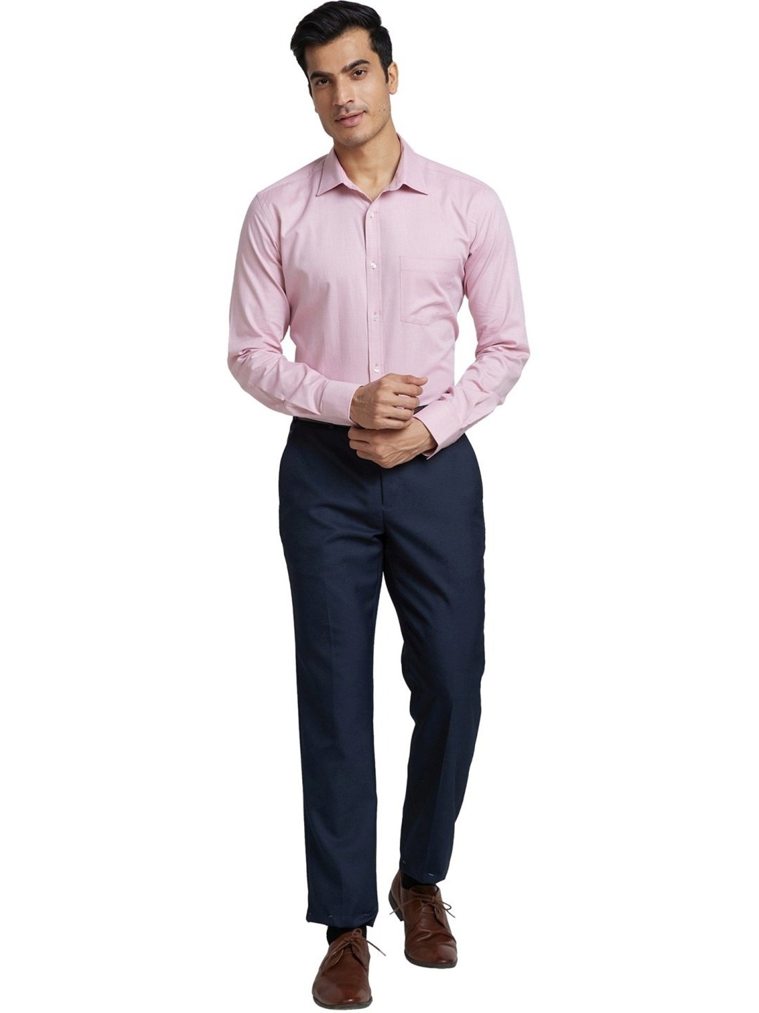 Park Avenue Blue Regular Fit Trousers