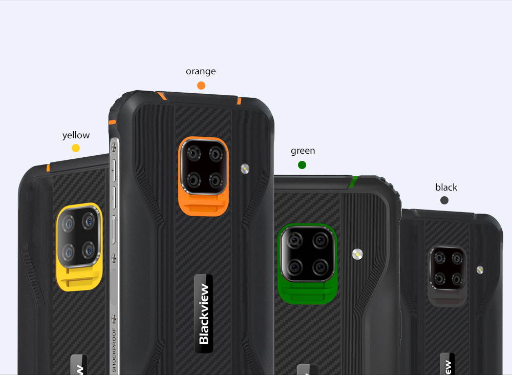 Blackview BV5100 4G Rugged IP68 Android 10 Smartphones, 4GB + 128GB, 16MP + 13MP Camera, Wireless Charging, Unlocked Mobile Phone, HD + 5.7 '', NFC FM Compass