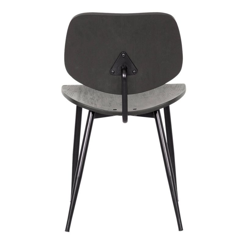 Set of 2 Miki Mid Century Wood Dining Accent Chairs Black - Armen Living