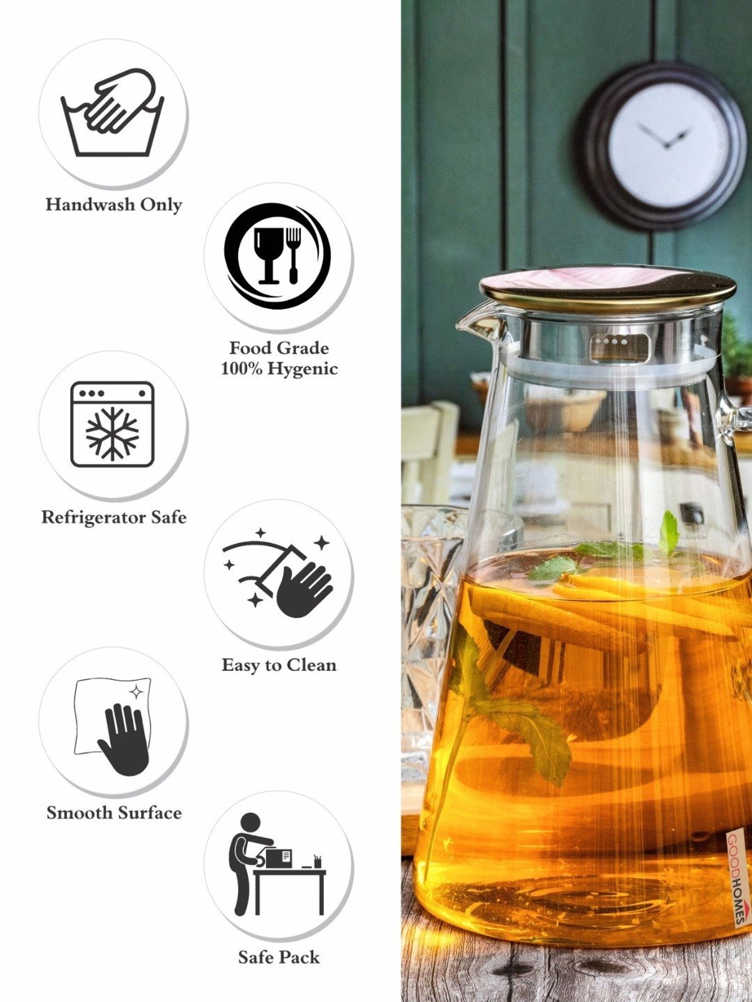 Pure Home and Living Blue Glass Decanter (0.7 L)