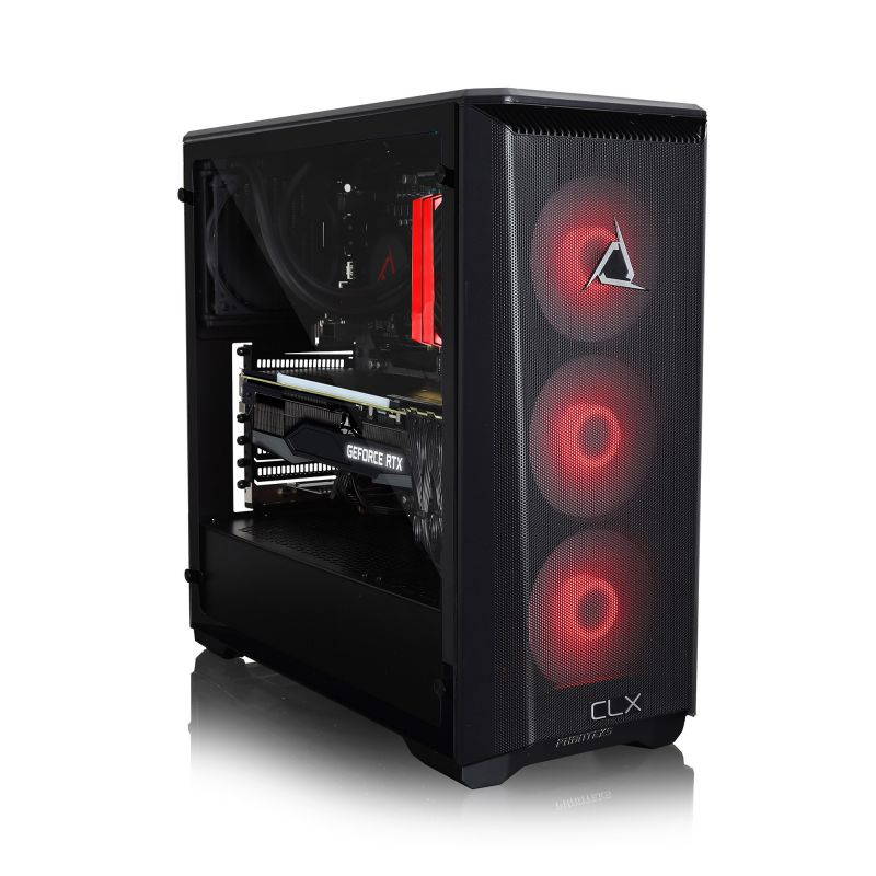 CLX SET Gaming Desktop - Liquid Cooled AMD Ryzen 5 5600X 3.7GHz 6-Core Processor, 32GB DDR4 Memory, GeForce RTX 3060 Ti 8GB GDDR6 Graphics, 960GB SSD, 4TB HDD, WiFi, Windows 10 Home 64-bit