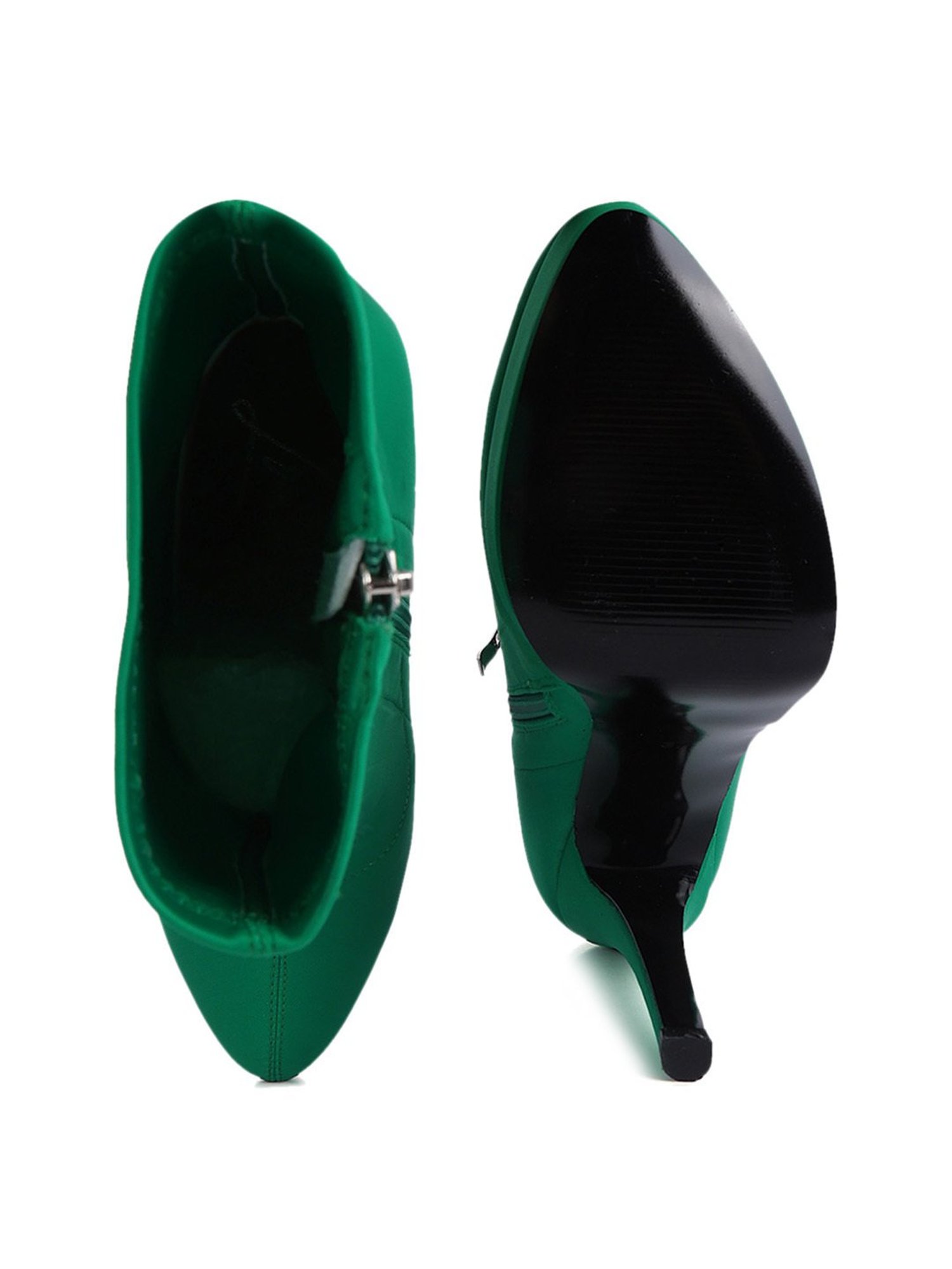 London Rag Women's Green Stiletto Booties