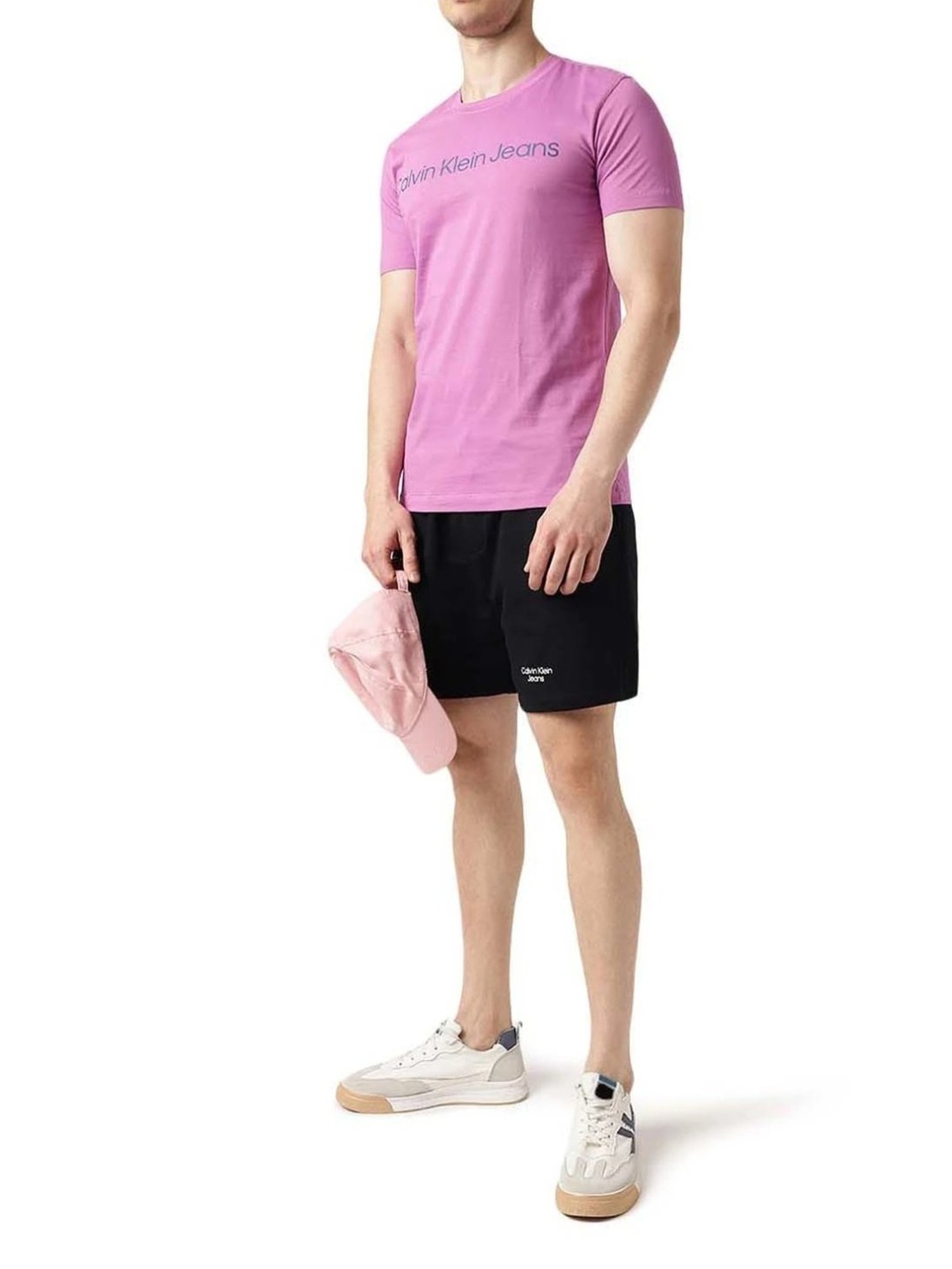 Calvin Klein Jeans Purple Cotton Slim Fit Logo Printed T-Shirt