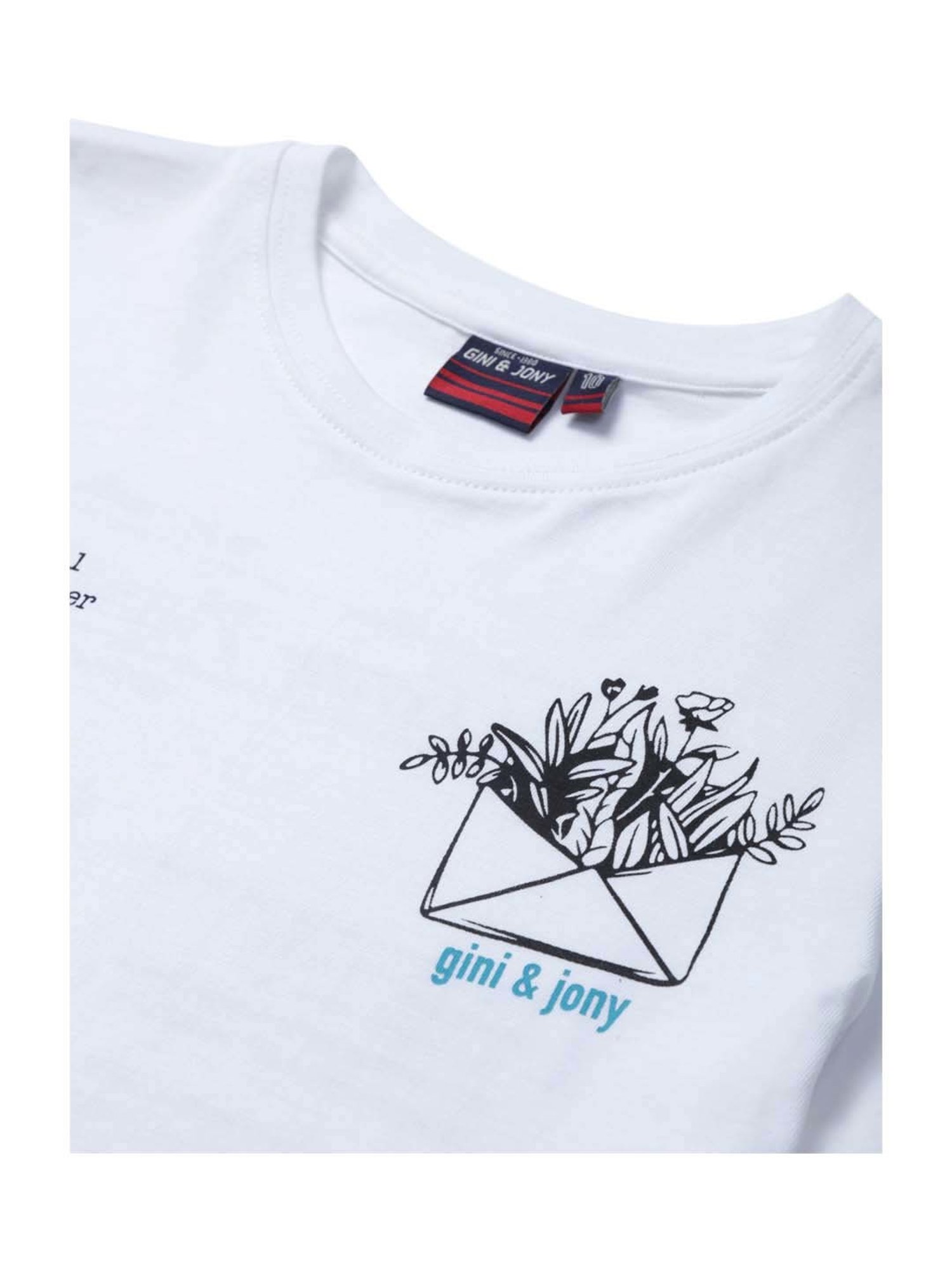 Gini & Jony Kids White Printed T-Shirt
