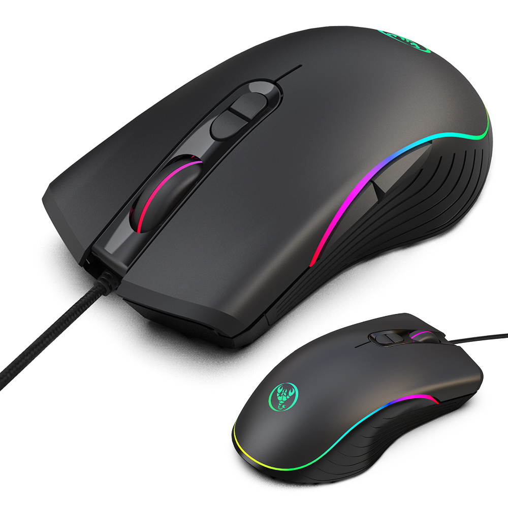 RGB Gaming Mouse, 6400 dpi, Ergonomic Hand Grips, RGB Backlit Optical Wired Gaming Mouse 7 Programmable Buttons