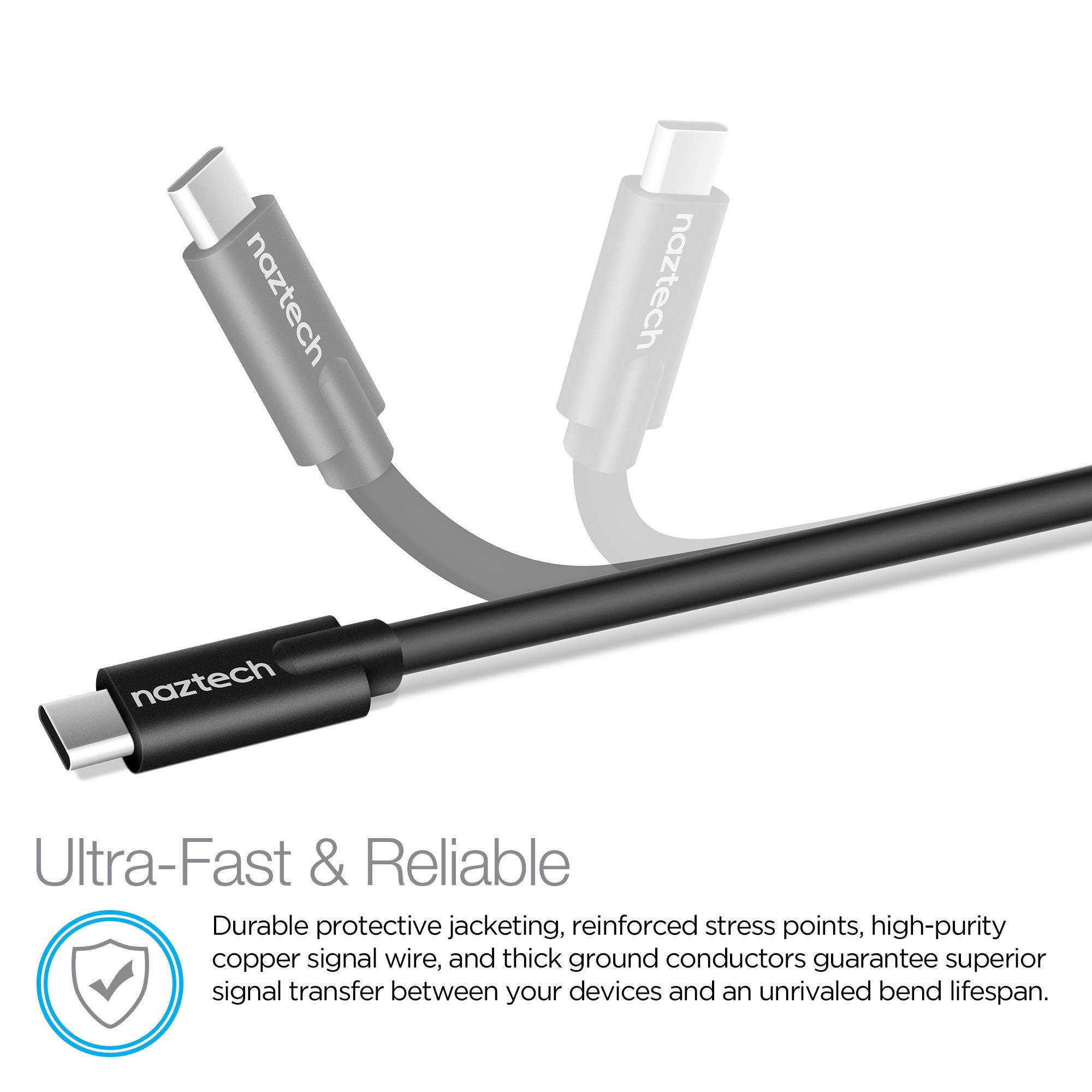 Naztech 13295 USB-C(TM) to USB-C(TM) Charge & Sync Cable, 3ft
