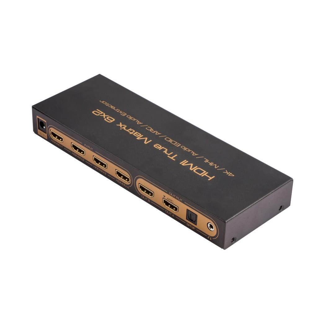 6x2 HDMI matrix HDMI supports Full HD,3D and 4Kx2K video