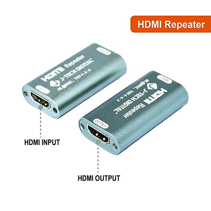 HDMI 2.0 Repeater Connecter Extender Coupler Extender Signal Booster Support 1080P, 4Kx2K@60HZ HDCP2.2/1.4 EDID Passthrough CEC HDR Bandwidth up to 18Gbps
