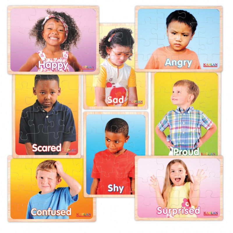Kaplan Early Learning Photo Real Emotions Puzzles of Children - Set of 8