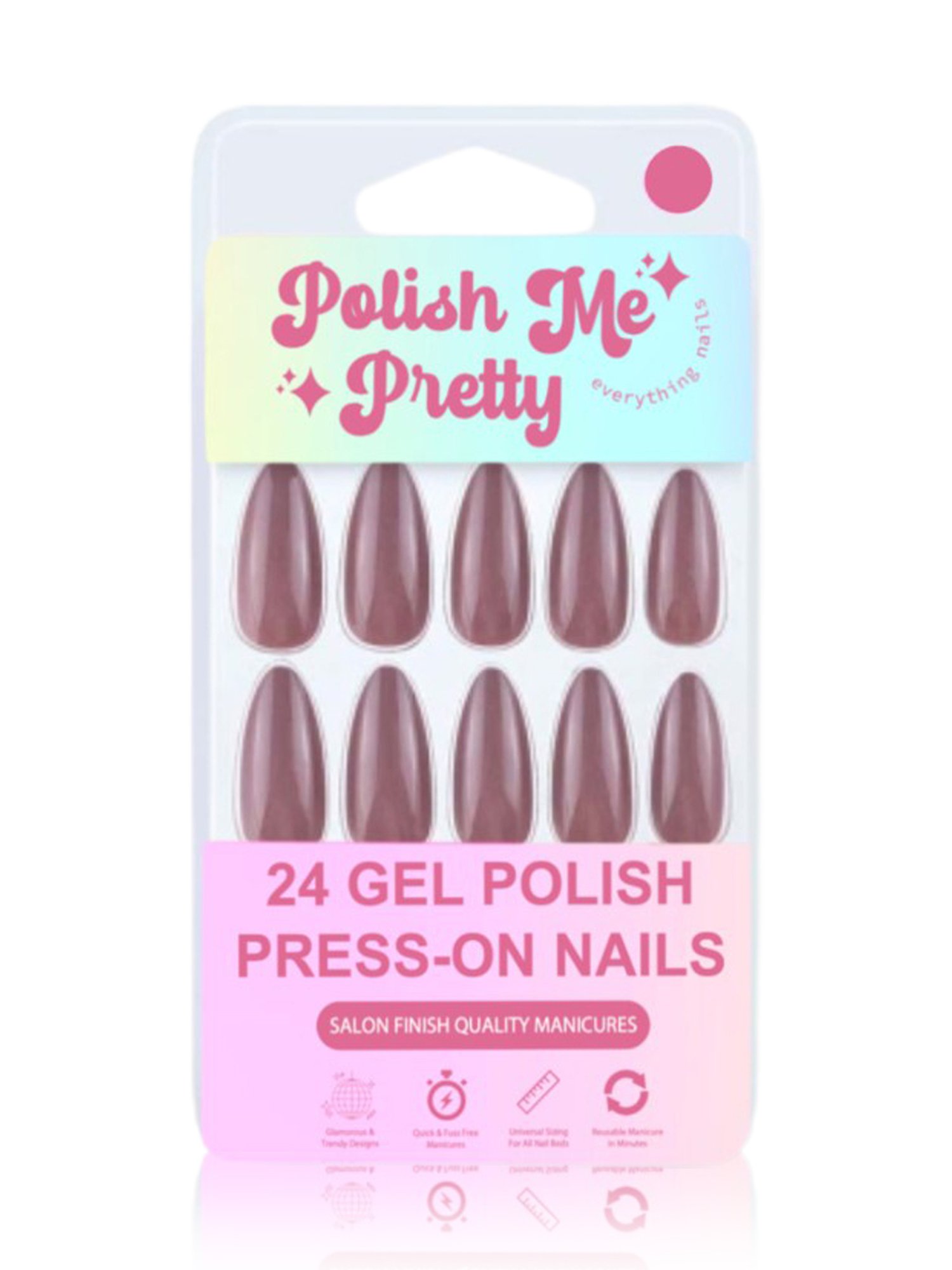 Polish Me Pretty Gel Polish Press-On Nails Gingerbread - Set of 24