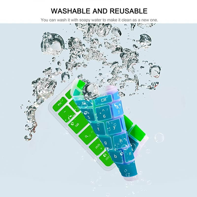 Pack]Keyboard Cover Skin compatible Acer chromebook R11 11.6 inch CB3-131 CB3-13,CB5-13T,CB3-131,Chromebook R 13 keyboard cover, CB5-31T,Chromebook 15,CB3-531 CB3-53CB5-571 C910,Rainbow+clear