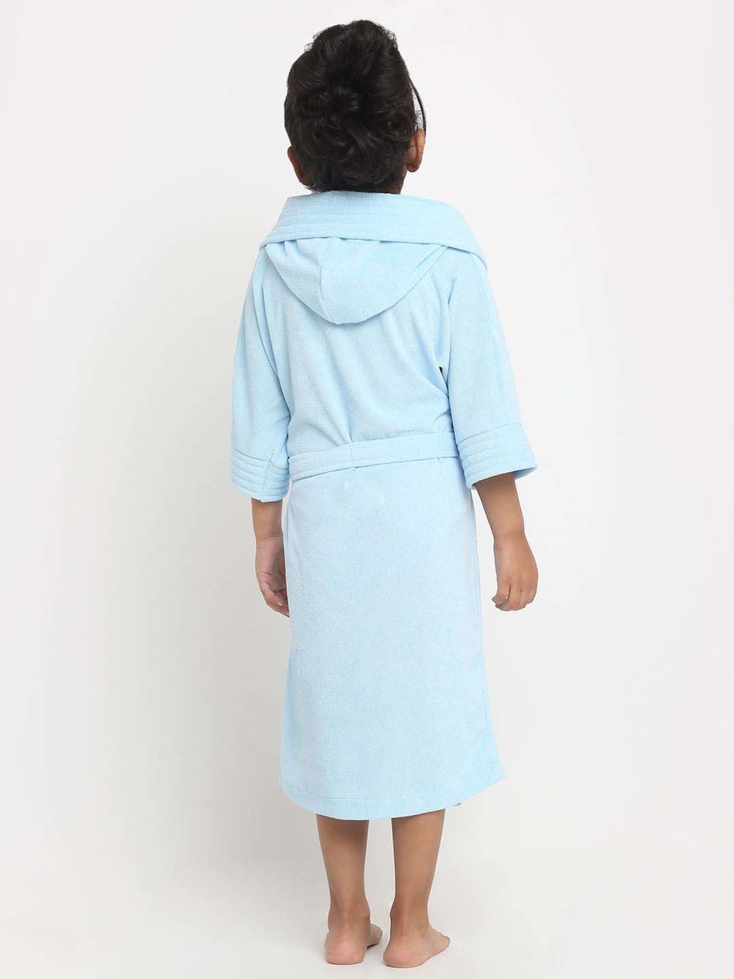 Creeva Everyday Red & Navy 225 GSM Micro Terry Bathrobe with Front Pocket & Kimono Collar