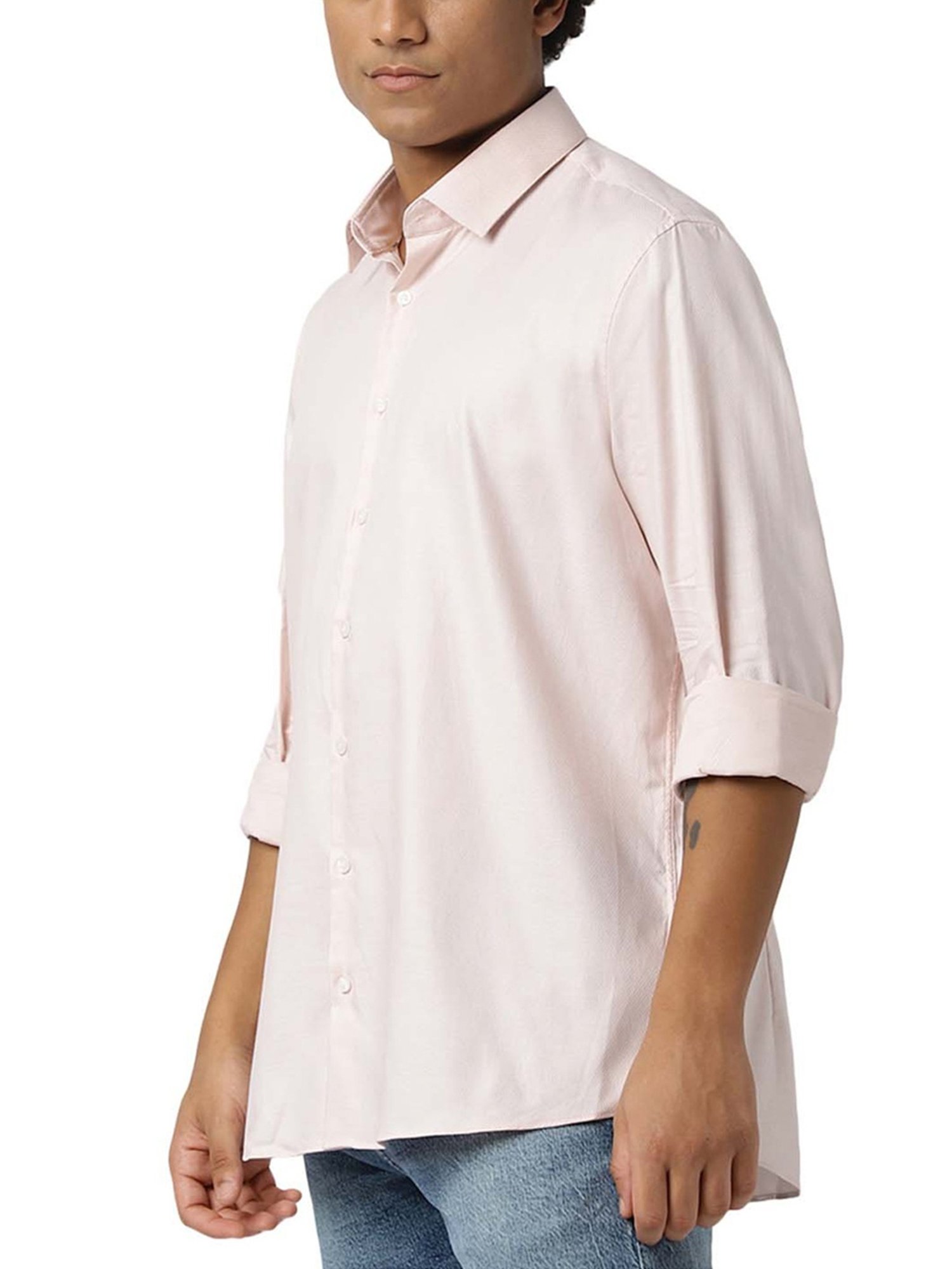 Calvin Klein Jeans Pink Bloom Self Slim Fit Shirt