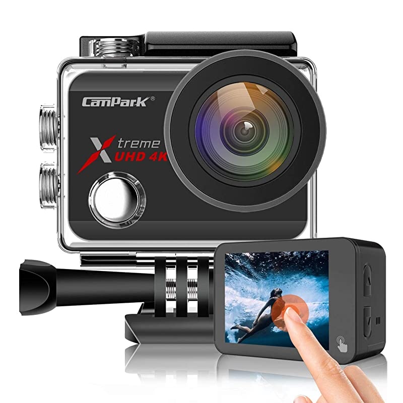 X30 Action Camera Native 4K 60fps 20MP WiFi with EIS Touch Screen Waterproof Camera 40M, 2x1350mAh Batteries and Professional Accessories