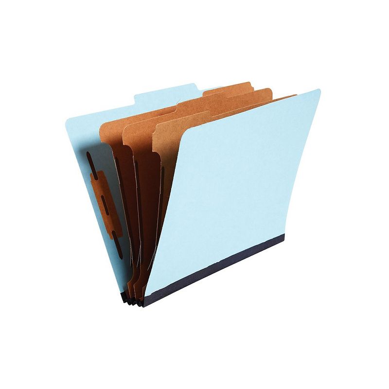 Staples Classification Folders 2/5-Cut Top Tab Ltr 3 Dividers Lt Bl 20/BX 614437