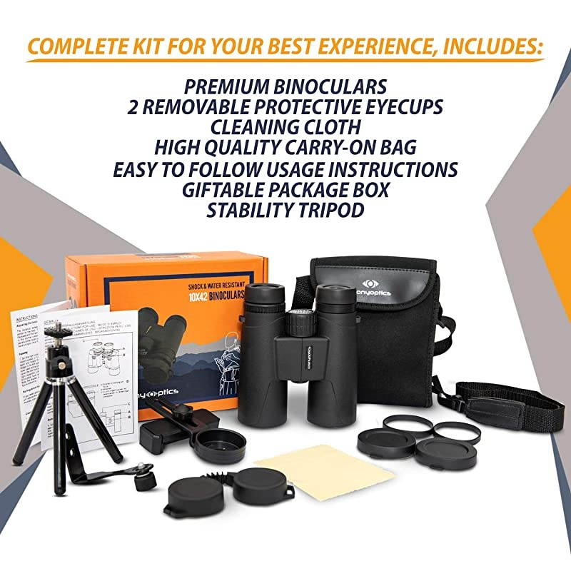 Binoculars for Bird Watching &ndash; Premium Bird Watching Binoculars for Adults - Lightweight Binocular kit for Birding - 10x42 Long Range and High Powered Binoculars
