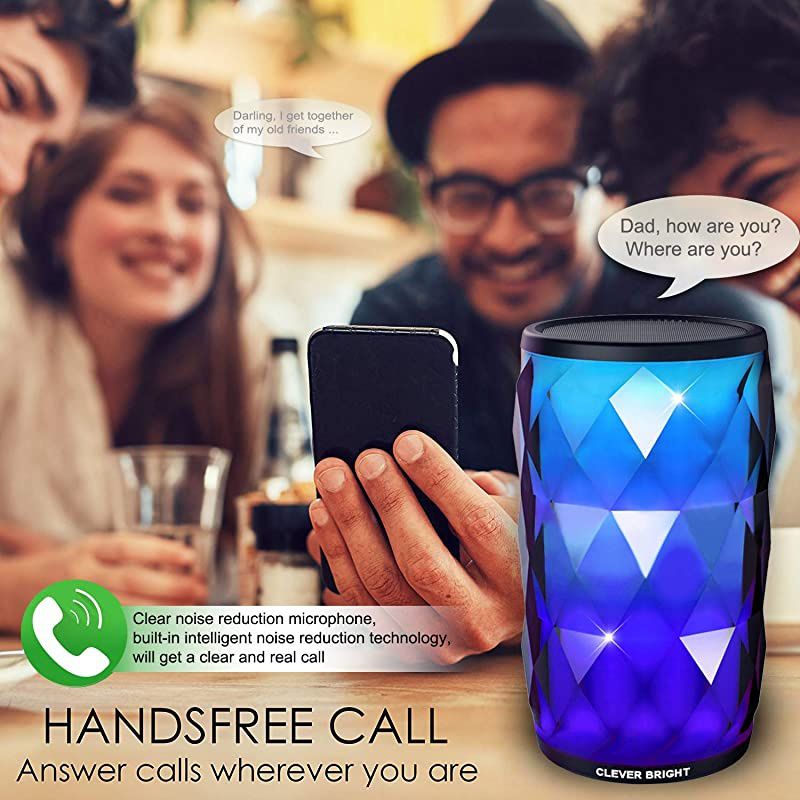 Bluetooth Speakers with 6 LED Light Modes Wireless Speaker Loud Sound Wireless Bluetooth Speaker Party Home Outdoor