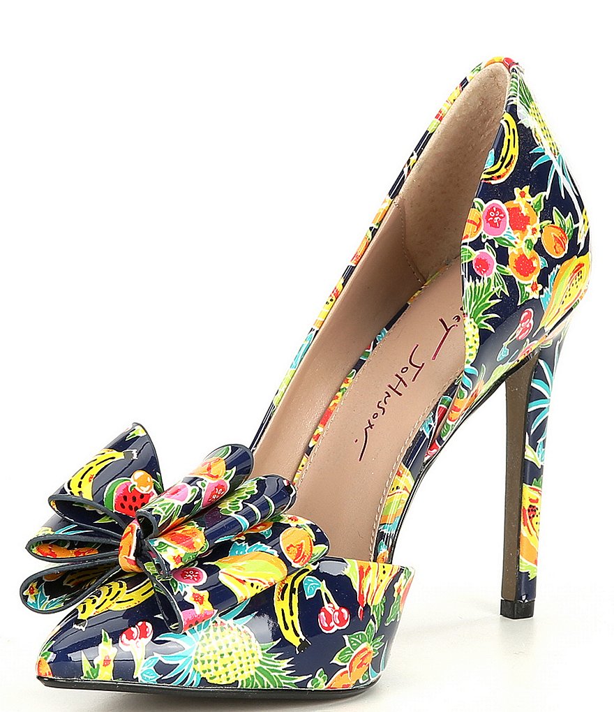 Betsey Johnson Prince Fruit Printed Bow Pumps