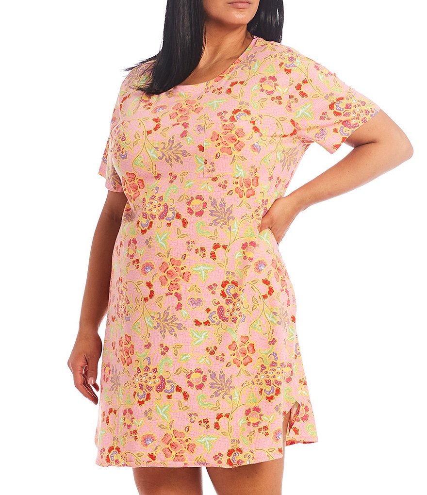 VAN WINKLE & CO. Plus Size Leopard Print Satin Maxi Chemise