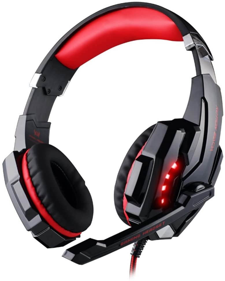 Docooler G9000 3.5mm Gaming Headphone Stereo Game Headset Noise Cancellation Earphone with Mic LED Light Volume Control Compatible with PS4 Laptop Tablet Mobile Phones