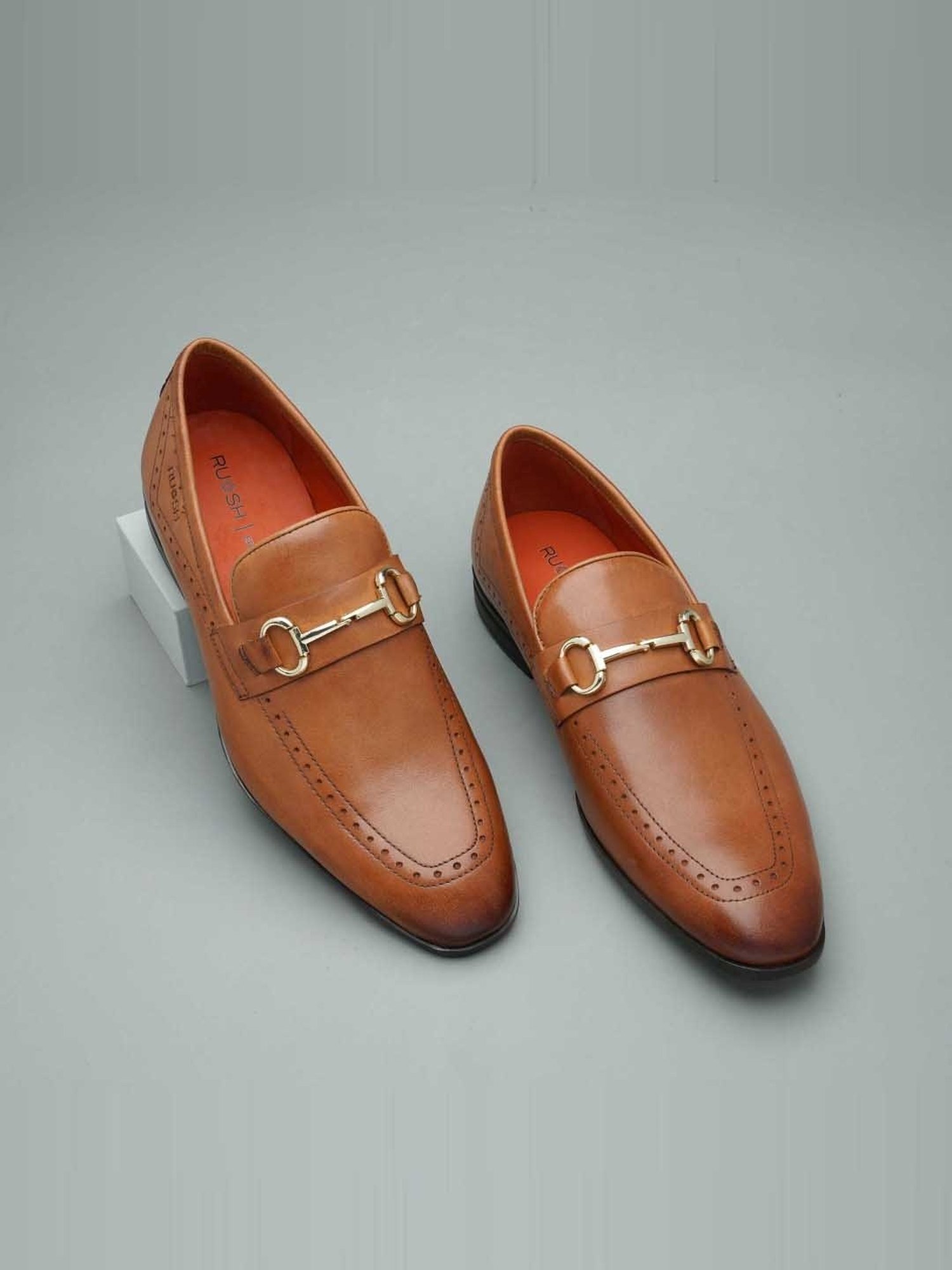 Ruosh Men's Tan Formal Loafers