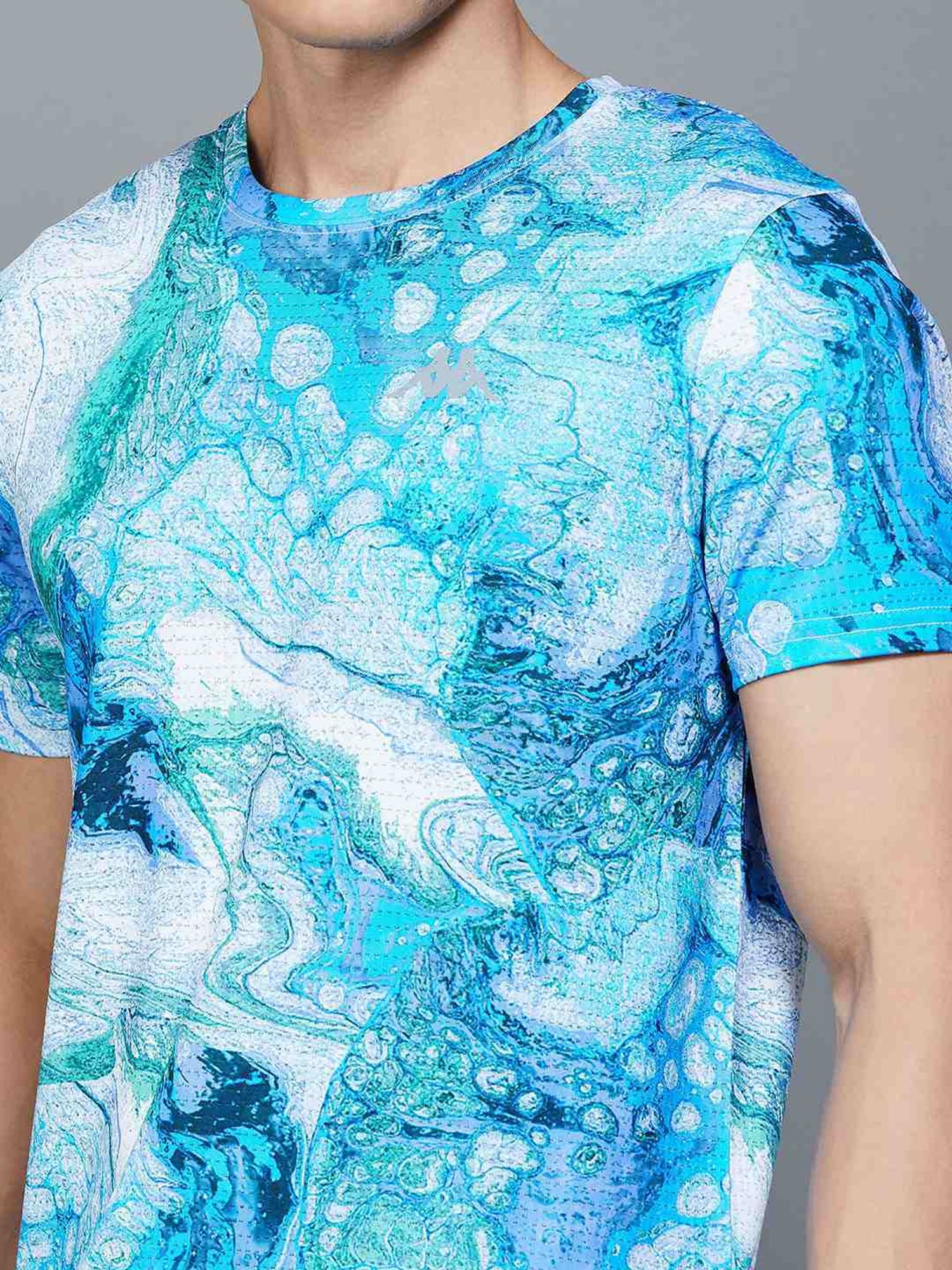 KAPPA Blue Regular Fit Printed T-Shirt