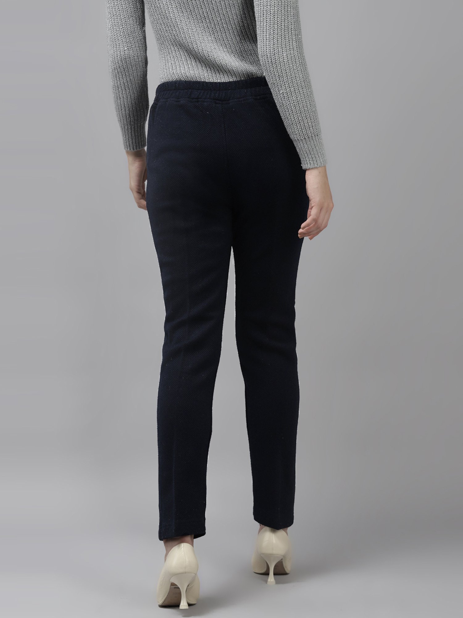 Cayman Navy Mid Rise Trousers