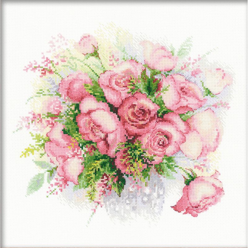 RIOLIS Counted Cross Stitch Kit 11.75"X11.75"-Watercolor Roses (14 Count)