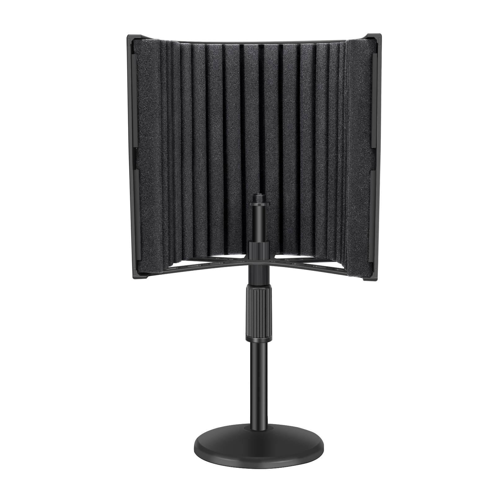 Neewer NW-12 Pro Tabletop Microphone Isolation Shield with Round Base Stand, Mic Sound Absorbing Foam for Studio Recording, Podcasts, Vocals, Singing, Broadcasting (Mic and Shock Mount Not Included)