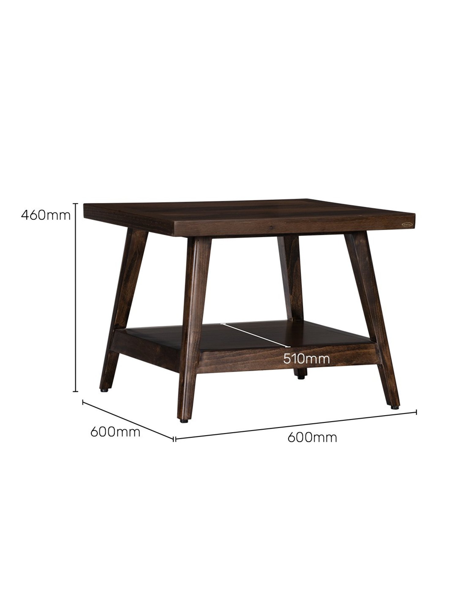 Durian Symphony Brown Solid Wood Veneer Side & End Table