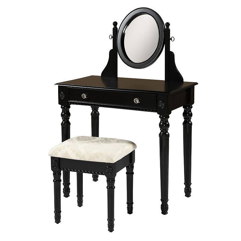 Linon Lorraine Vanity Set-Black